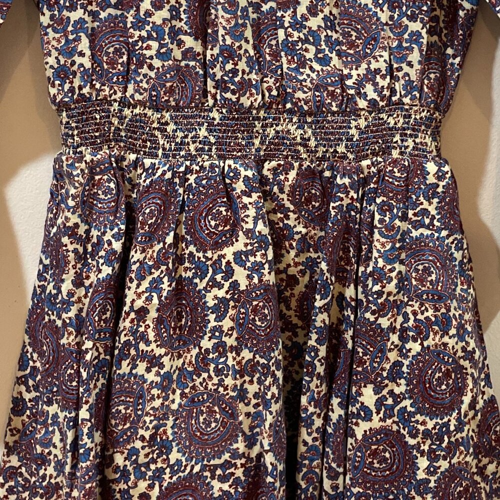 NWT J.Crew Palermo Smocked-Waist Mini Dress Floral Bouquet Linen XS $168 - Picture 8 of 8